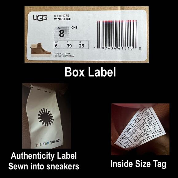 UGG Women Cakewalk UGGplush Wool Blend Upper Leather High Top Sneaker Size 8 - Picture 8 of 8